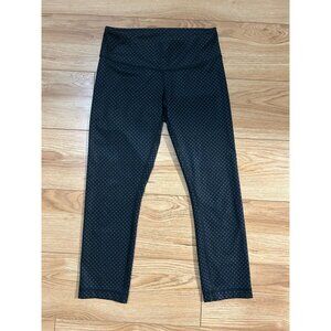 Lululemon Capri Cropped Leggings Women's 4 Polka Dot Butter Soft Black Grey EUC